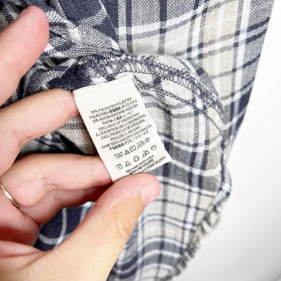 FREE PEOPLE Stitch Detail Plaid Button Down Top  - Picture 7 of 10